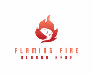 Flaming Fish BBQ logo design