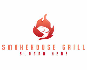 Flaming Fish BBQ logo