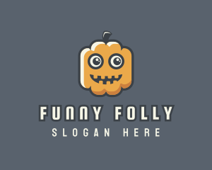 Cartoon Halloween Pumpkin logo design