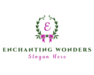 Ribbon Wreath Event Planner logo design