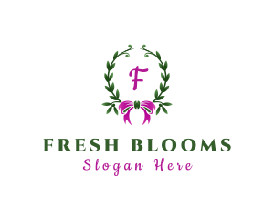 Ribbon Wreath Event Planner logo design