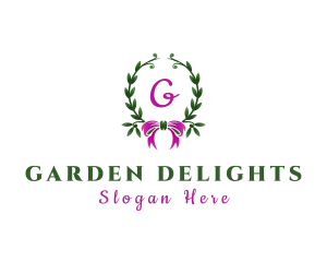 Ribbon Wreath Event Planner logo design