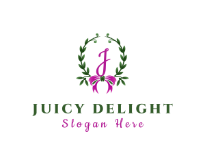 Ribbon Wreath Event Planner logo design