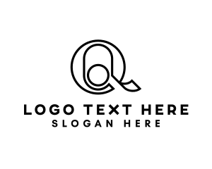 Abstract Line Letter Q logo