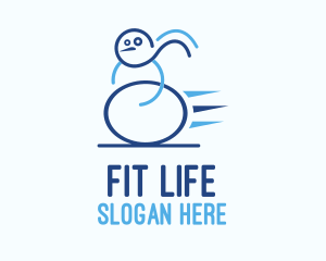 Blue Fast Snowman Logo