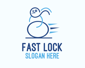 Blue Fast Snowman logo design