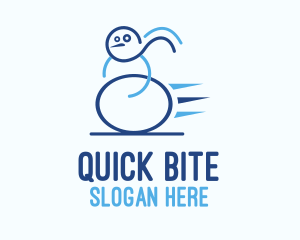 Blue Fast Snowman logo design