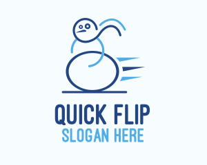 Blue Fast Snowman logo design