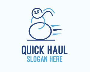 Blue Fast Snowman logo design