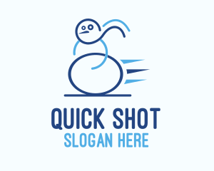 Blue Fast Snowman logo design