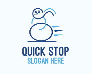 Blue Fast Snowman logo design