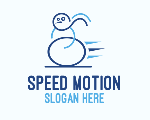 Blue Fast Snowman logo design