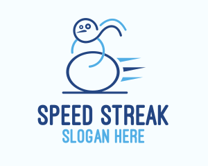 Blue Fast Snowman logo design