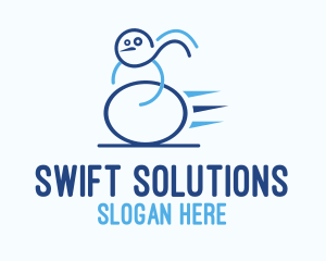 Blue Fast Snowman logo