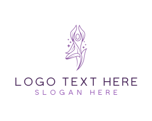 Leaf Meditating Yoga Logo