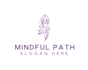 Leaf Meditating Yoga logo design