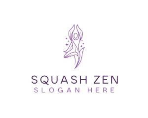 Leaf Meditating Yoga logo design