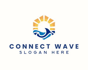 Ocean Sea Wave logo design