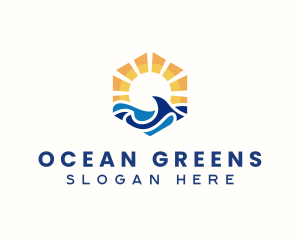 Ocean Sea Wave logo design