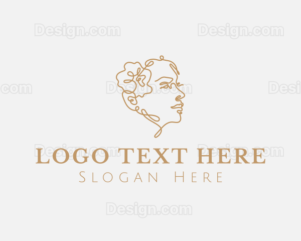 Pretty Flower Woman Logo