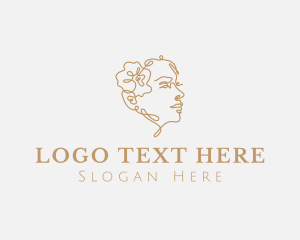 Pretty Flower Woman Logo