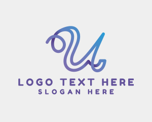 Gradient Modern Letter U logo design