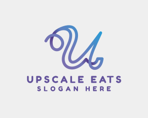 Gradient Modern Letter U logo design