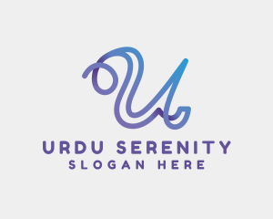 Gradient Modern Letter U logo design