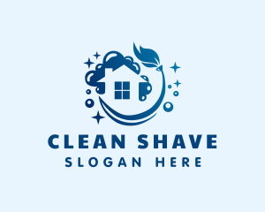 Clean House Mop Bubbles logo design