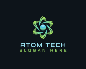 Organic Leaf Atom logo