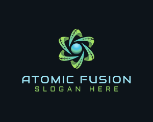 Organic Leaf Atom logo design