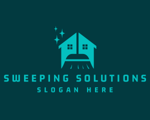 Broom Cleaning Sanitation logo design