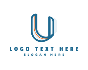 Modern Business Letter U logo