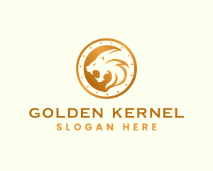 Premium Golden Lion logo design