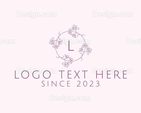 Feminine Flower Wreath Logo