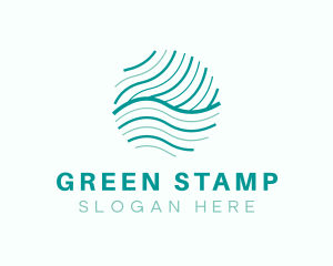 Abstract Green Wave Business logo design