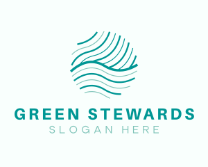 Abstract Green Wave Business logo design