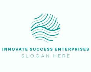 Abstract Green Wave Business logo design