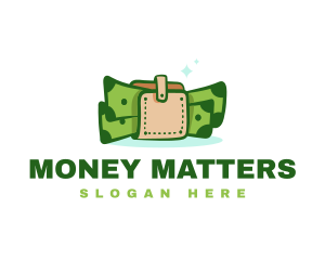 Wallet Dollar Cartoon logo design