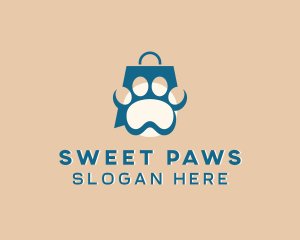 Paw Pet Shopping Bag logo design
