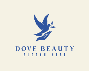 Hand Peace Dove logo design