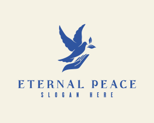 Hand Peace Dove logo design