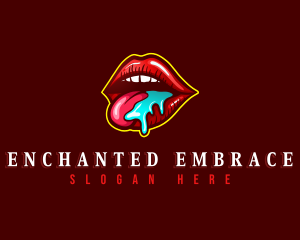 Seductive Woman Lips logo design