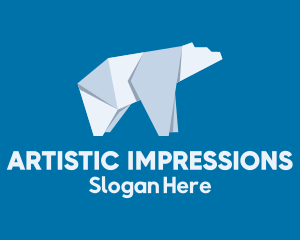 Polar Bear Ice Origami logo design