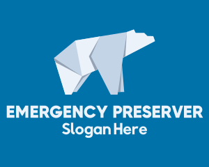 Polar Bear Ice Origami logo design