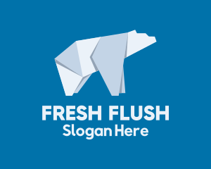 Polar Bear Ice Origami logo design