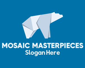 Polar Bear Ice Origami logo design