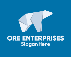 Polar Bear Ice Origami logo design