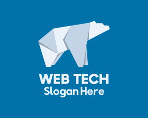 Polar Bear Ice Origami logo design