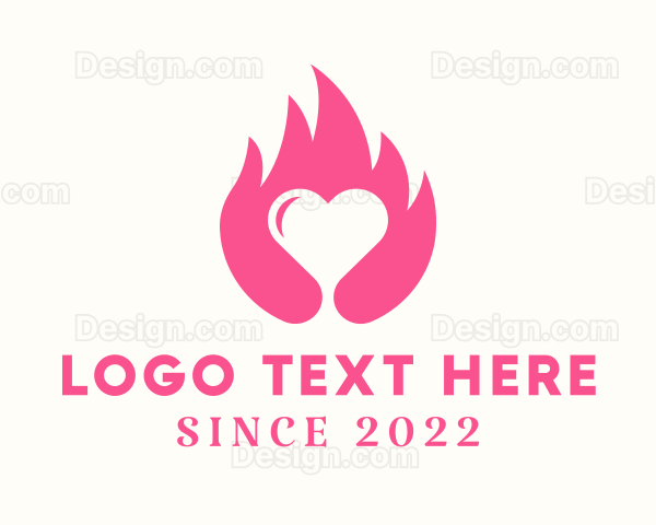 Flaming Romantic Heart Logo